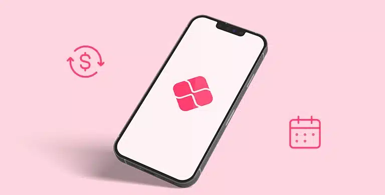 Fotomontagem de um smartphone com ícones de agendamento e de transferência bancária, que ilustra artigo sobre as diferenças entre Pix Automático, Pix Agendado e Pix Cobrança.