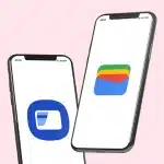 Fotomontagem de dois celulares para ilustrar comparativo Google vs. Samsung Wallet, qual é a melhor carteira digital?
