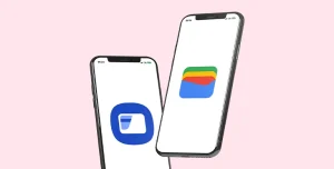 Fotomontagem de dois celulares para ilustrar comparativo Google vs. Samsung Wallet, qual é a melhor carteira digital?